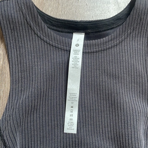 Lululemon athletica Ribbed Softstreme Slim-Fit Tank Dress color black - Picture 5 of 7